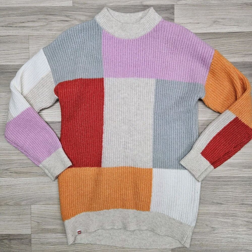 Lego Target Exclusive Sweater Womens Colorful Block Pattern Knit Small Casual
